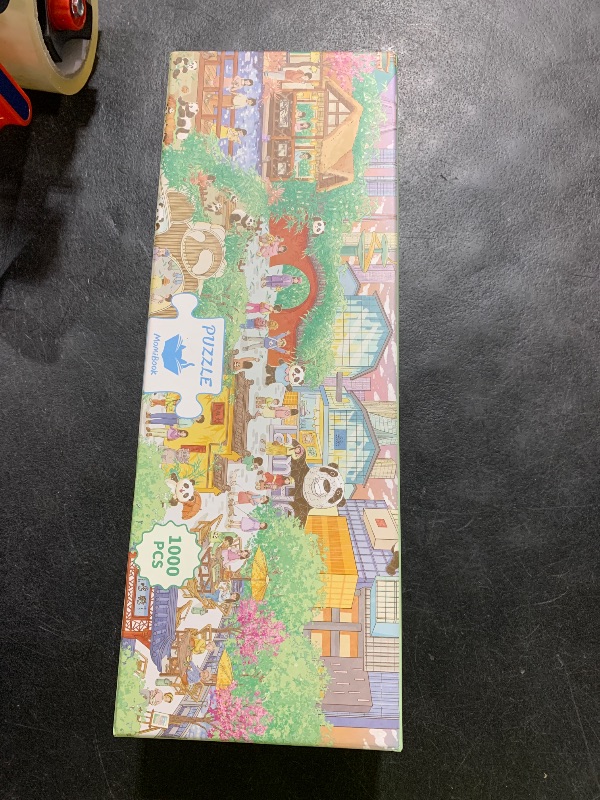 Photo 1 of MOMIBOOK Puzzles for Adults 1000 Pieces Jigsaw Puzzles of Chengdu Panda Guide, Painting Image Chinese Difficult Challenging Hard Impossible Puzzle Unique Funny Party Christmas Birthday Gifts