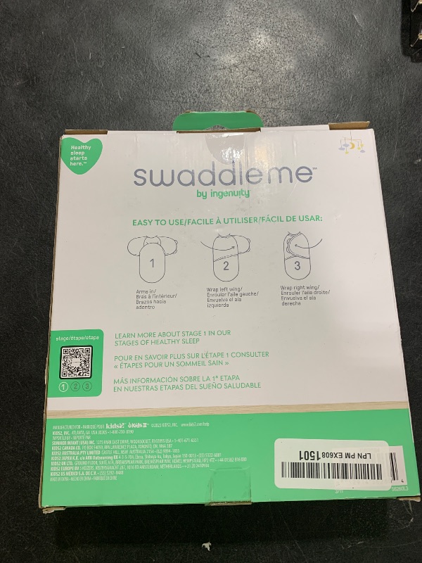 Photo 1 of SwaddleMe by Ingenuity Original Swaddle, 100% Cotton, Improves Sleep & Calms Startle Reflex, 3-6 Months, 14-18 lbs, 1.0 TOG, 3-Pack, Baby Swaddle Blanket - Mountaineer