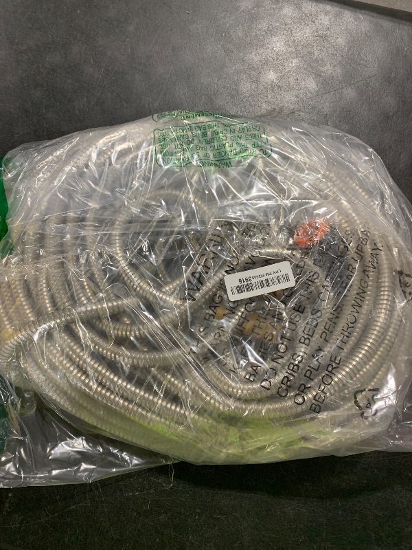 Photo 1 of Girafe Tools Garden Hose 100ft x 5/8", 304 Stainless Steel Metal Water Hose, No Kink Garden Water Hose with 9 Pattern Spray Nozzle, Flexible, Lightweight, Kink Free Hose for Yard, Outdoor