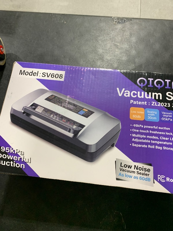 Photo 1 of 95kpa Vacuum Sealer Machine,Commercial Full Automatic Food Sealer,Powerful Sealing System with Double Heat Seal,Bags Storage, Easy-Lock Handle,Build-in Cutter,1 Bag Rolls and 10 pcs Pre-cut Bags(Grey)