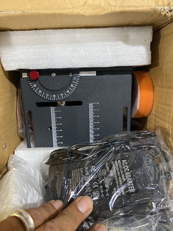 Photo 1 of Mini Multi Functional Table Saw, mini Table Saws for Crafts, Portable Mini Desktop Electric Saw for Wood Cutting, Height & Angle Adjustable with More Accessories, for Wood, Plastic Acrylic Cutting