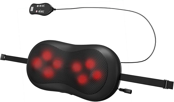 Photo 1 of Corded Back Massage Pillow with Remote, Portable Neck Massager with High Power Copper Motor for Pain Relief Deep Tissue with Heat (8 Head with Control Panel)