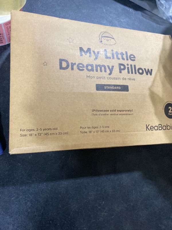 Photo 1 of KeaBabies 2-Pack Toddler Pillow 13x18 - Soft Organic Cotton Kids Travel Bed Pillows for Sleeping, School, Nap, Machine Washable, Toddlers 2 to 5, Pillowcase Sold Separately (Dragons)