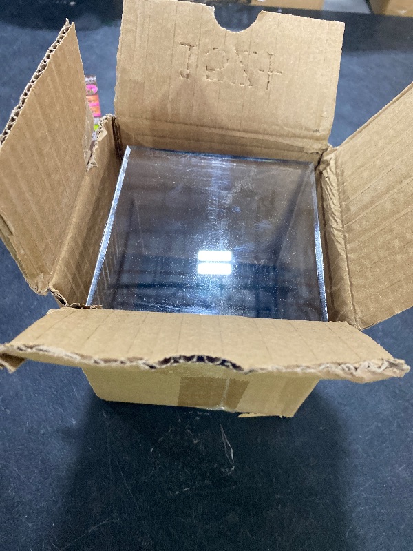 Photo 1 of Kcgani Clear Acrylic Simple Self-Assembly Display Box with Black Base, Removable Figures Toys Props Display Riser Stand, Cube Countertop Decorative Storage Box for Home Organization, 5x5x5Inch