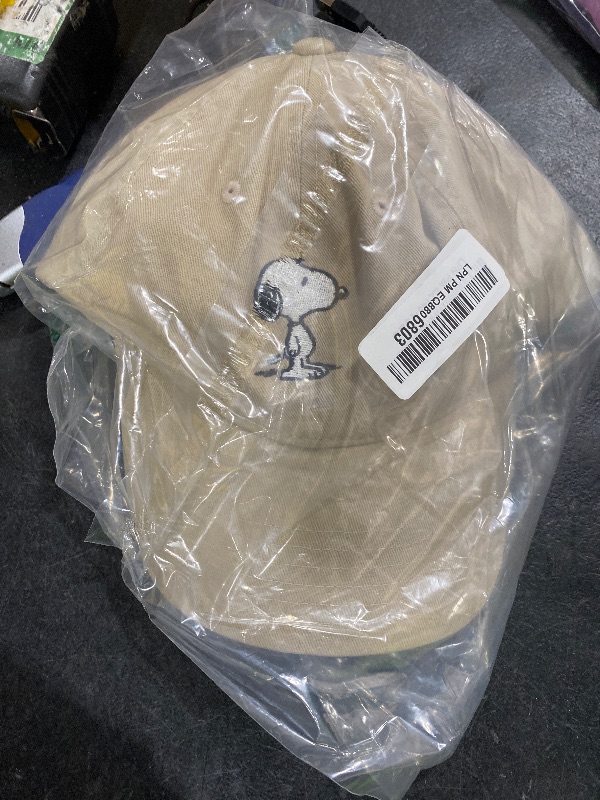 Photo 1 of Peanuts Snoopy Dad Hat, Enjoy The Little Things Adult Baseball Cap with Curved Brim, Khaki, One Size