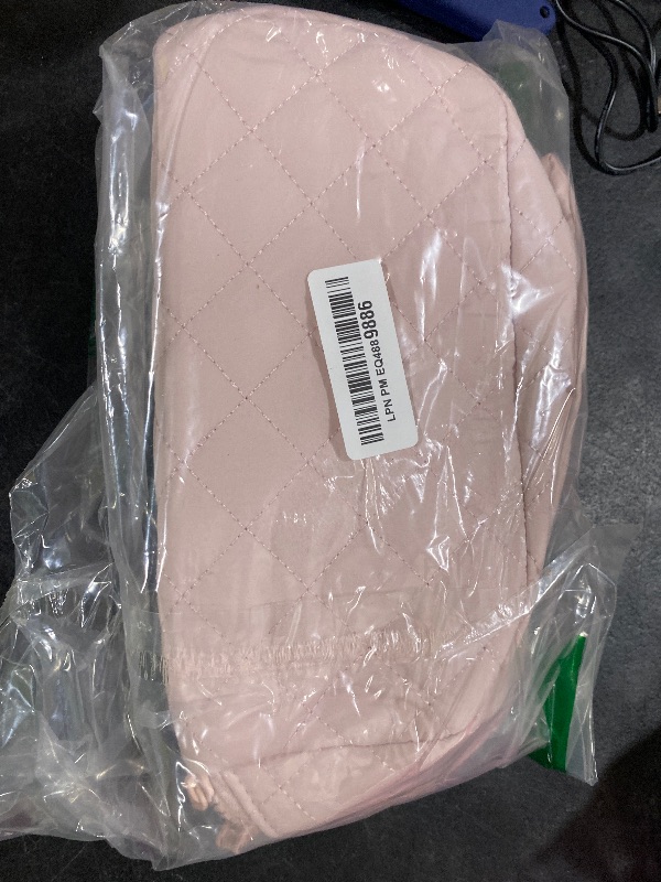 Photo 1 of LOVEVOOK Travel Makeup Bag for Women, 2Pcs Puffer Waterproof Cosmetic Organizer, Large Capacity Pouch Open Flat Small Toiletry Bag with Brush Compartment & Handle, Portable Gift for Her, Pink