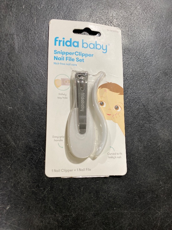 Photo 1 of Frida Baby NailFrida Baby Nail Clippers & Nail File & Buffer for Newborns and Up, Safety Spyhole, Nickel Free, Curved Clipper to Fit Babies Nails