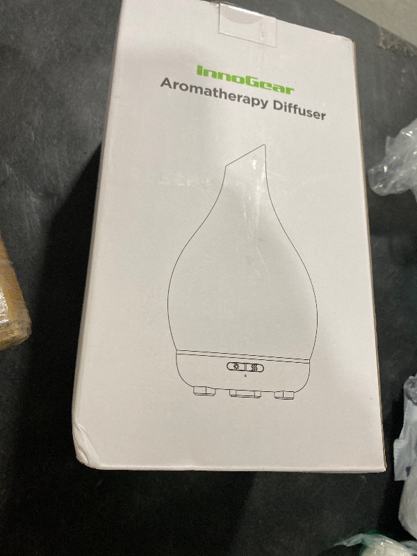 Photo 1 of InnoGear Essential Oil Diffuser, 150ml Ceramic Diffuser Handcrafted Stone Aromatherapy Diffusers Ultrasonic Cool Mist Humidifier Vaporizer with 2 Mist Modes Waterless Auto Off for Room Office, White