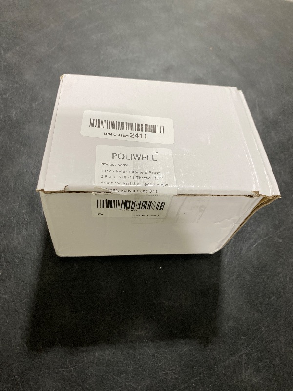 Photo 1 of POLIWELL 4 Inch Nylon Filament Brush 2 Pack, 4” Abrasive Bristle Cup Brush Set 5/8"-11 Thread, 1/4" Arbor Max 8500 RPM for Variable Speed Angle Grinder, Polisher and Drill, Prep Surfaces for Bed Liner