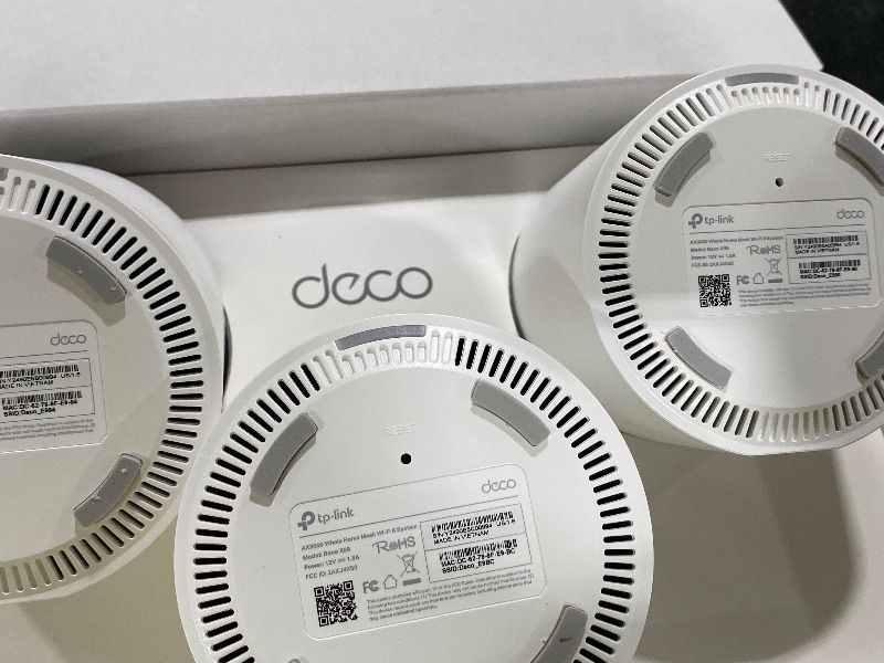 Photo 1 of TP-Link Deco X55 AX3000 WiFi 6 Mesh System - Covers up to 6500 Sq.Ft, Replaces Wireless Router and Extender, 3 Gigabit Ports per Unit, Supports Ethernet Backhaul, Deco X55(3-Pack)