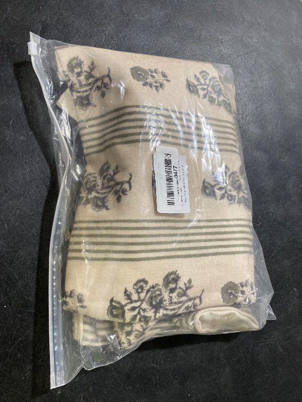 Photo 1 of Amor Virisso Floral Throw Pillow Covers 24x24 Set of 2 Block Print Pillow Covers Neutral Floral Striped Farmhouse Decorative Pillow Covers for Sofa Couch Bed, Dusty Green