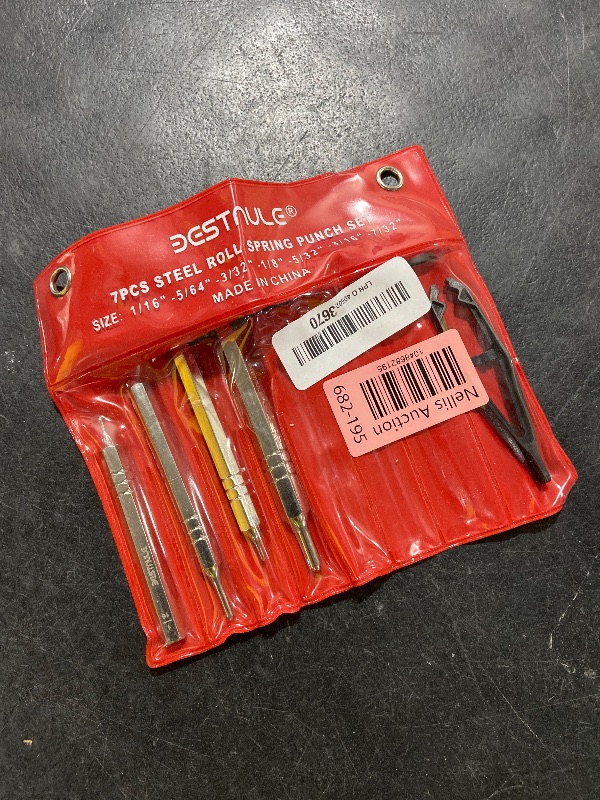 Photo 1 of BESTNULE 8 Piece Roll Pin Punch Set, Pin Punch Set, Punch Tools with 1 Tweezers, Made of Solid Material Including Steel Punch and Tweezer, Ideal for Machinery Maintenance