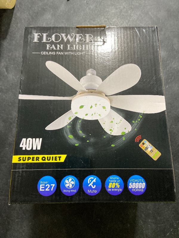 Photo 1 of MIMIRGB Socket Fan Light with Remote,Small Ceiling Fans with Lights,Smart Timing 2000 Lumens Dimmable 3 Colors,E26 Base Socket Ceiling Fan for Bedroom Living Garage Kitchen?Black?