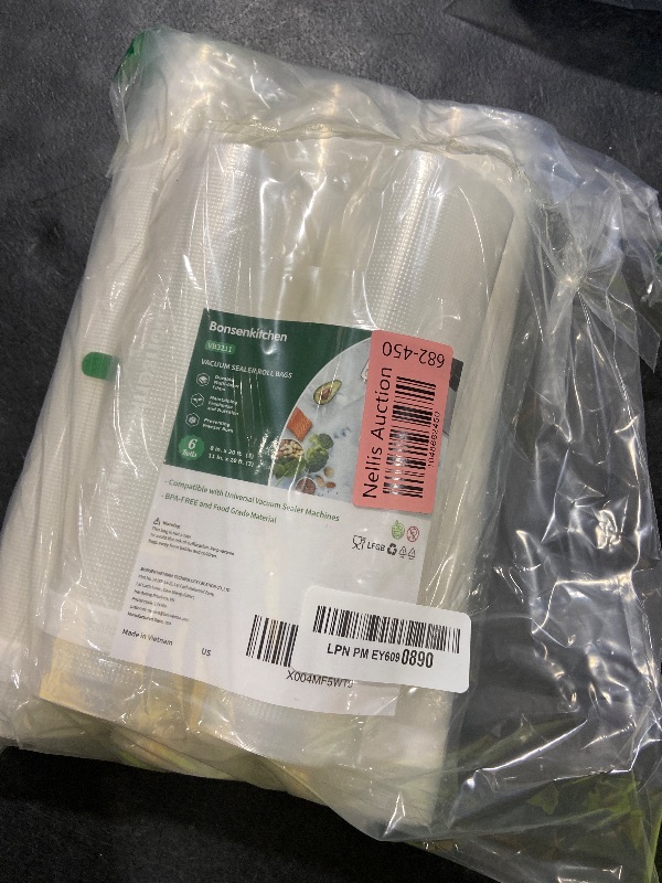 Photo 1 of Bonsenkitchen Vacuum Sealer Rolls Bags, 6 Pack 3 Rolls 11" x 20' + 3 Rolls 8" x 20' Commercial Grade BPA Free Bag Rolls, Durable Customized Size Food Vac Bags for Storage and Sous Vide Cooking VB3211