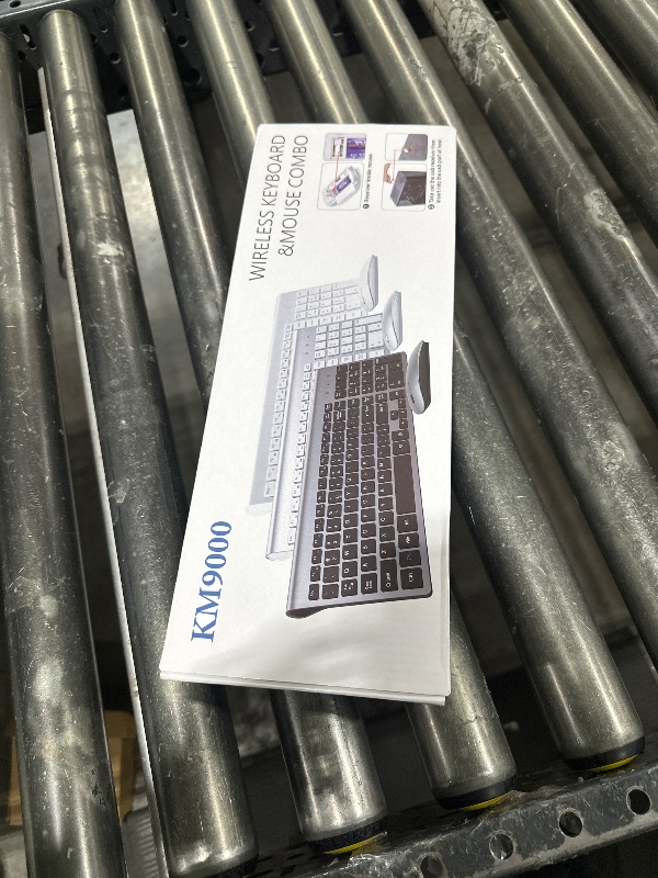 Photo 1 of Wireless Keyboard and Mouse Ultra Slim Combo, TopMate 2.4G Silent Compact USB 2400DPI Mouse and Scissor Switch Keyboard Set with Cover, 2 AA and 2 AAA Batteries, for PC/Laptop/Windows/Mac - Gray Black
