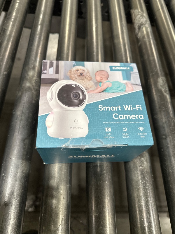 Photo 1 of ZUMIMALL Security Camera Indoor, 5G/2.4G WiFi Baby Monitor with Camera and Audio, 2K Wired Pet Cameras for Home Security, One-Click Call, Auto Tracking, Cry/PIR/AI Detection, Alexa/ONVIF/Cloud