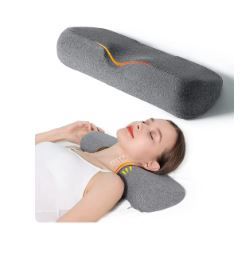Photo 1 of SUSIELADY Cervical Neck Pillows for Pain Relief Sleeping, Memory Foam Neck Bolster Pillow for Stiff Pain Relief, Neck Support Pillow Neck Roll Pillow for Bed Pillow, Dark Gray
