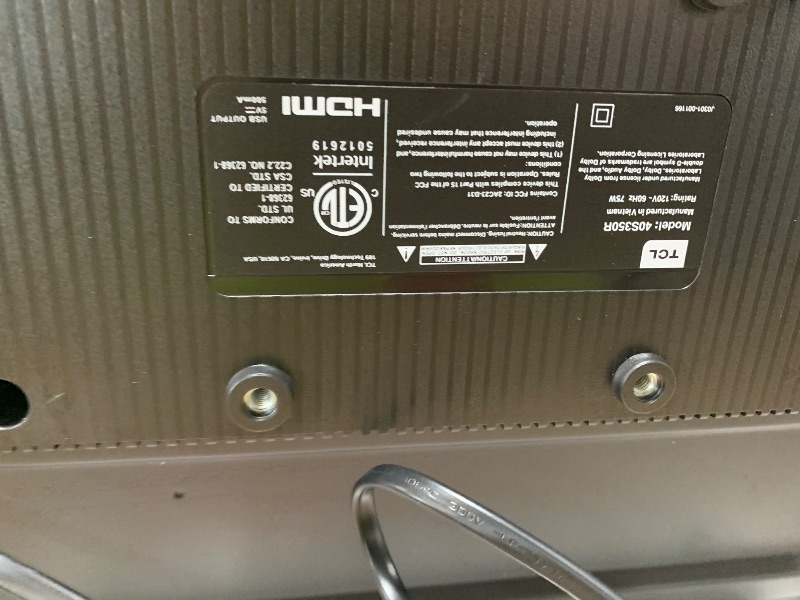 Photo 1 of [SOLD FOR PARTS ONLY] TCL 40-Inch Class S3 1080p LED Smart TV with Roku TV (40S350R, 2023 Model), Compatible with Alexa, Google Assistant, and Apple HomeKit Compatibility,
