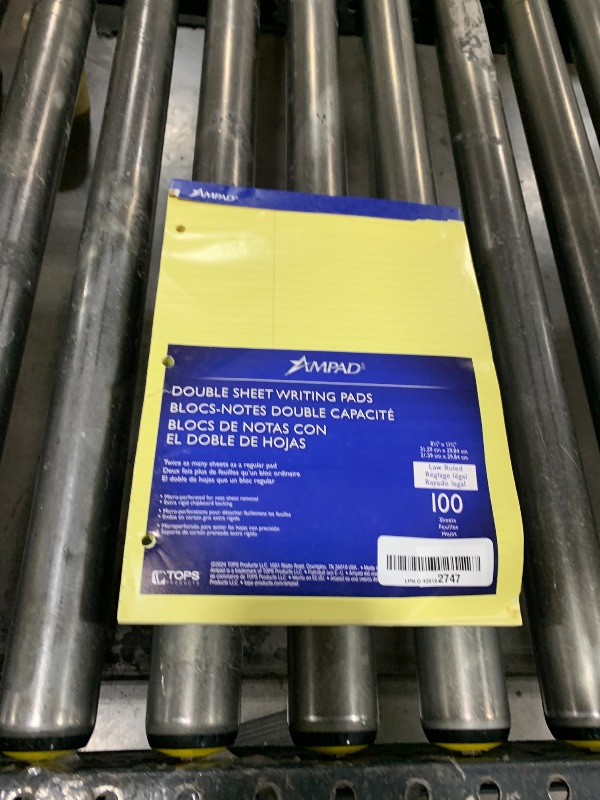 Photo 1 of Ampad 20245 Double Sheets Pad, Law Rule, 8 1/2 x 11 3/4, Canary, 100 Sheets (20-245)