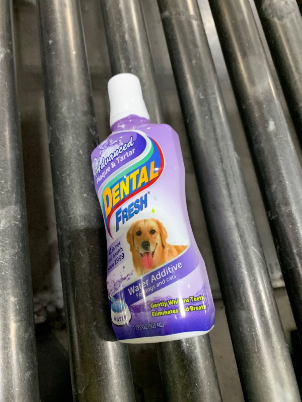Photo 1 of Dental Fresh Advanced Plaque and Tartar Water Additive, 17oz – Dog Teeth Cleaning Formula to Freshen Breath and Improve Cat & Dog Dental Care