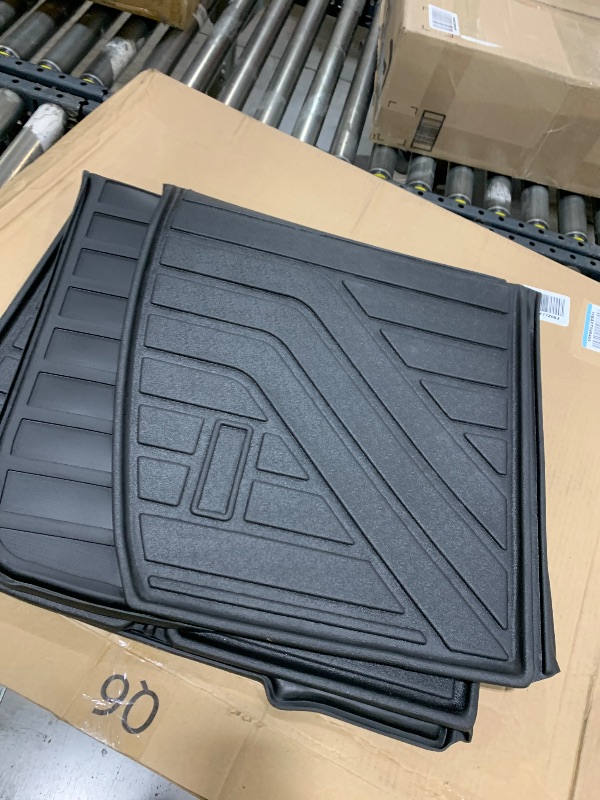 Photo 1 of Auxko All Weather Cargo Mat with Back Seat Mat Fit for Mazda CX90 2025 2024 TPE Trunk Mat Accessories All Season Odorless Anti-Slip Black
