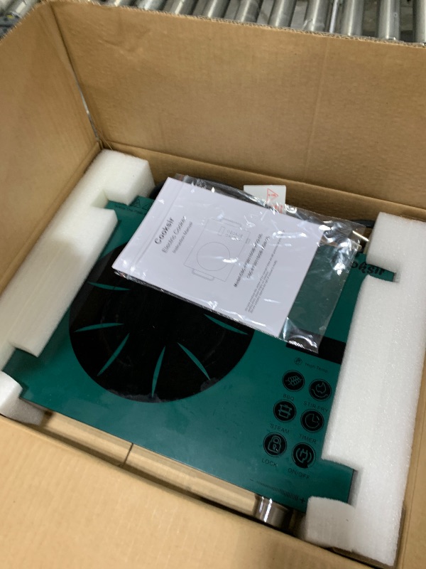 Photo 1 of Cooksir Single Burner Electric Cooktop - 110V 1800W Portable One Burner Hot Plate, Countertop Electric Stove top for Home, Camping, RV, Timer, Child Lock, Steam, BBQ, Stir Fry, 120V Plug in (Green)