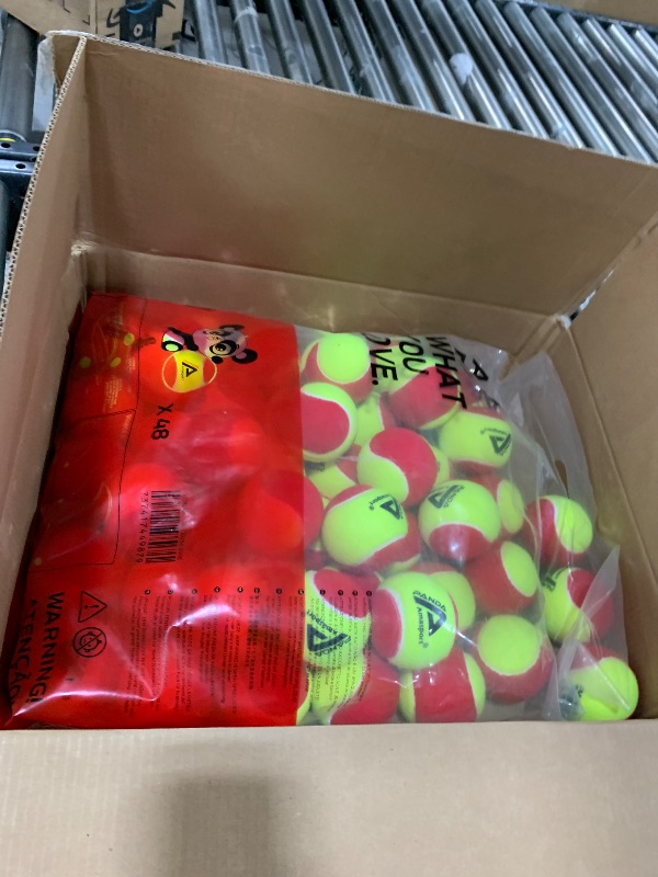Photo 1 of AMA SPORT Kids Tennis Balls 48 Pack 75% Low Compression Stage 3 Red Dot Training (Transition) Balls for Beginners Youth Kids Training Practising Playing Ball