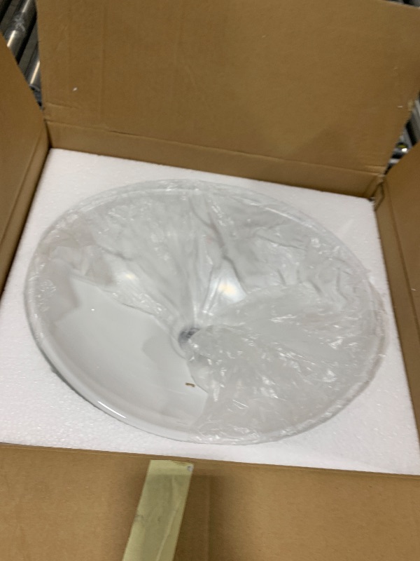 Photo 1 of KES Bathroom Vessel Sink, Bowl Sink White Vessel Sink Oval Bathroom Sink 16" x 13" Countertop Modern Egg Shape Above Counter Bathroom Vanity Sinks Bowl, BVS124