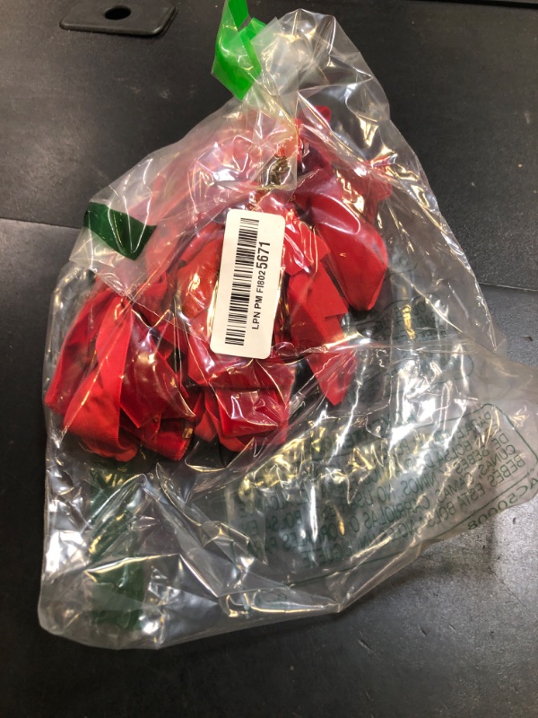 Photo 1 of 12PCS Red Velvet Bows for Christmas Tree, Bows for Christmas Tree, Garland Red Velvet Bow Ornaments for Christmastree with Gold Twist Ties(A)