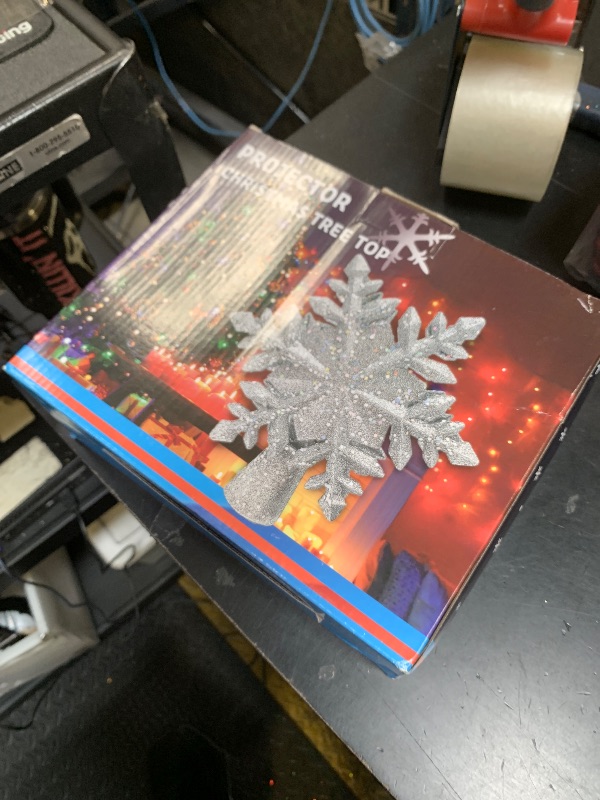 Photo 1 of [6 Patterns] 9.05 inch Christmas Tree Topper Projector Snowflake with 6 Patterns Gold Snowflake Projector Tree Topper Plug in for Indoor Office Xmas New Year Holiday (Gold,3m Cable)