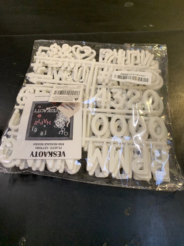 Photo 1 of 1.5 Inch Letters (No Board Included),186 Pieces Including Big Characters, Numbers & Symbols for Changeable Felt Message Boards, Letters Only (White)