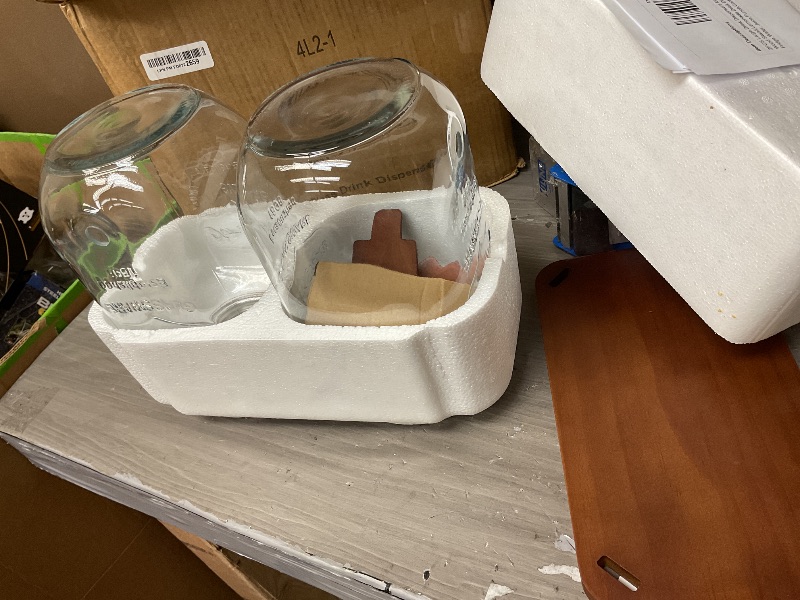 Photo 1 of 2PCS Large Drink Dispensers for Parties,Glass Beverage Dispenser with Wood Stand,Lemonade Drink Dispenser with Stainless Steel Spigot for Fridge,Water, Juice,Punch,Cocktails,Ice Tea & Sun Tea