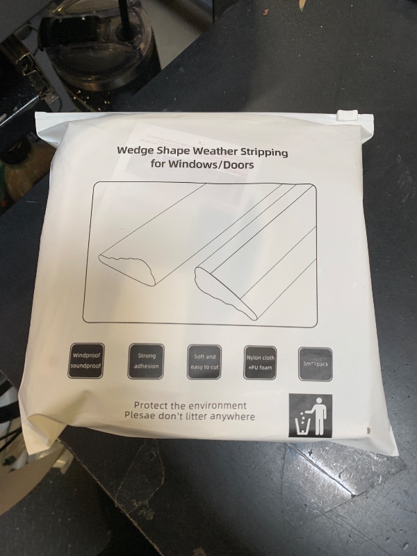Photo 1 of 118” Wedge-Shape Foam Window Weather Stripping Door Seal Strip,Soundproofing Frame Winter Insulation Tape for Exterior Front Door,Noise Cancelling Window Inserts,Door Gap Filler Light Blocker,White