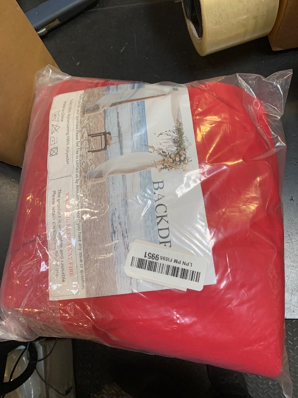 Photo 1 of 10x10ft Wrinkle Free Red Backdrop Curtain for Parties Soft Fabric Drapes Wedding Red Curtain Backdrop for Birthday Party Decorations Background for Photography 5x10ft, 2 Panels