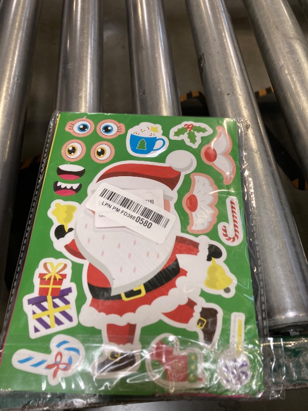 Photo 1 of 24 Sheets Christmas Stickers for Kids - Xmas Stocking Stuffers, Make-a-face Sticker, Make Your Own Stickers, Christmas Party Games Decorations, Winter Holiday Craft Supplies Xmas Gifts