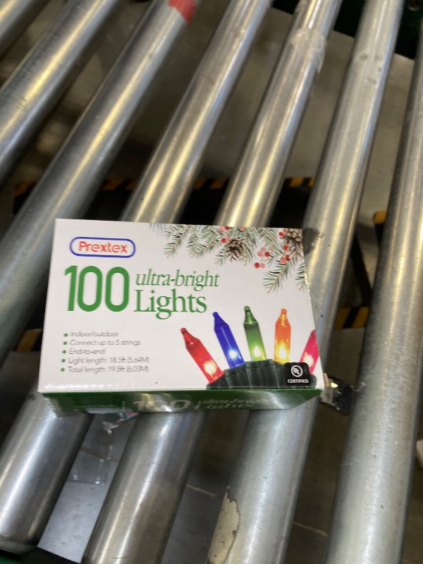 Photo 1 of PREXTEX Christmas String Lights with Green Wire - 100 Count, 20 Ft Multicolored Christmas Tree Lights for Xmas Decorations Indoor and Outdoor - Incandescent String Light for Patios, Fences, Holidays