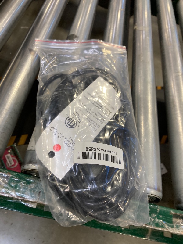 Photo 1 of 16/3 Black 20 FT Extension Cord, Indoor Extension Cord for Laptops, Coffee Makers, Office Home Appliances, 3 Prong Resistant Cable Flexible, 13A 125V 1625W ETL Listed