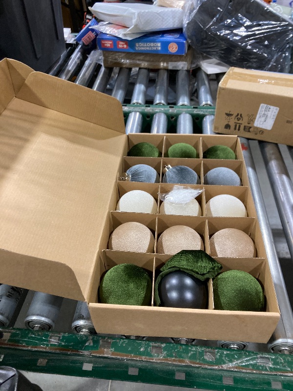 Photo 1 of 3.15 Inch Velvet Ball Ornaments for Christmas Tree 15 PCS, Large Neutral Flocked Christmas Bulb Ornaments Set - Earth Tone Decorative Hanging Baubles, Shatterproof Xmas Decor for Holiday (Multicolor)