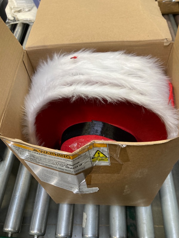 Photo 1 of JaGely 6 Pieces Light Up Santa Claus Cowboy Hats Set, Christmas Cowgirl Hat with Lights, Red and White Festival Cowboy Hats for Women, Men Xmas Western Costume Accessories