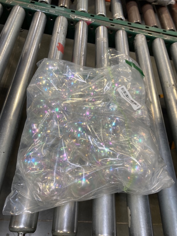 Photo 1 of 30 PCS Iridescent Ornaments Balls,2.36 Inch Clear Christmas Rainbow Ball,Plastic Hanging Bubble Ornaments Balls for Christmas Tree,Party,Home Decor