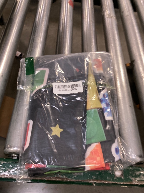 Photo 1 of Panelee Building Block Birthday Banner Building Blocks Party Backdrop Decoration Happy Birthday Banner Photography Background for Party, 72.8 x 43.3 Inch(Black)