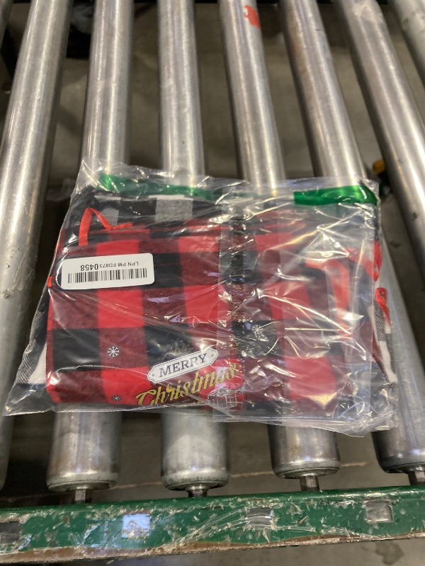 Photo 1 of 8 Pack Assorted Sizes Gift Bags With Drawstring - Buffalo Plaid and Christmas Patterns - Xmas Plaid Burlap Wrapping and Storage Bags