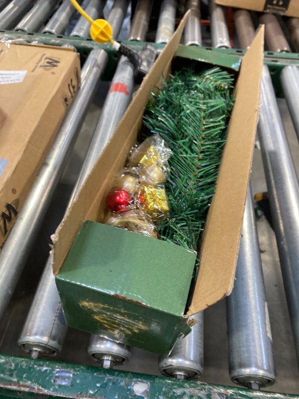 Photo 1 of 23-Inch Mini Tabletop Christmas Tree with Lights, Star Topper and Hanging Ornaments, Decorated Small Christmas Tree for Desk, Home or Office Holiday Décor