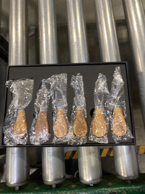 Photo 1 of 6Pcs Cheese Knife Set,Cheese Knives Cheese Slicer Cheese Cutter Cheese Fork,Cheese Spreading Knife,Wood Handle Stainless Steel Slicer for Charcuterie Boards Cutlery Gift Set