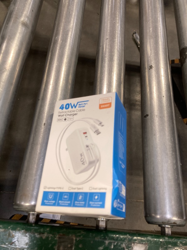 Photo 1 of 4-in-1 Retractable Gan Wall Charger Plug for iPhone 17 USB C,Travel Essentials Brick Multiport,3ft Lightening+ Type C Cables,40W Fast Charging Foldable Block for iPhone 17 Pro/16/15/14/13,iPad,Galaxy