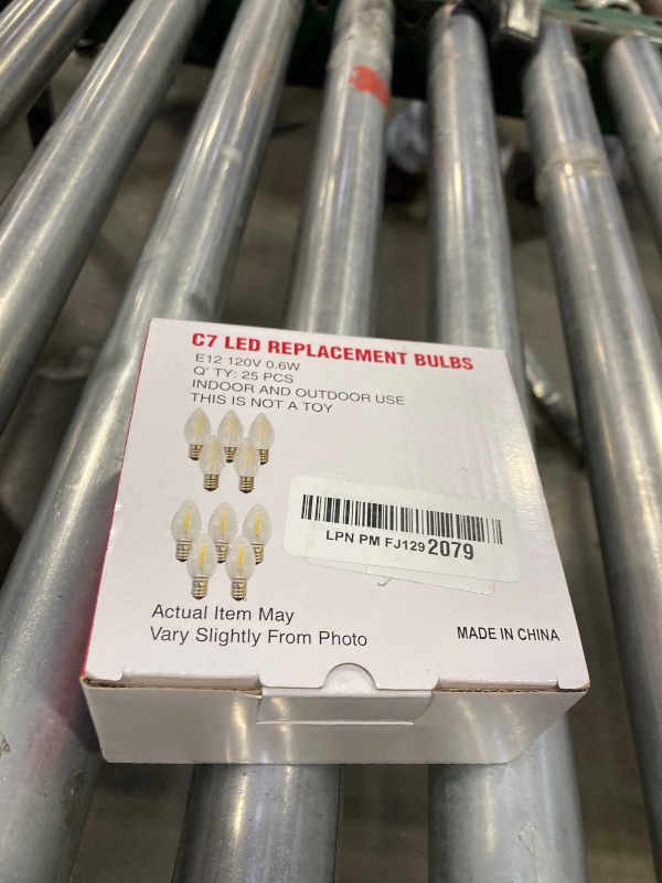 Photo 1 of 25 Pack Christmas Multicolor Replacement Bulbs, C7 LED Clear Multicolor Light Bulbs for Indoor Outdoor Patio Christmas Halloween Party String Light, 0.6W Energy Saving Light, C7/E12 Candelabra Base