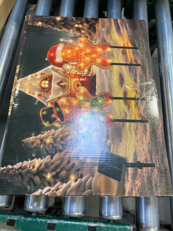 Photo 1 of 2 PCS Gingerbread Man Solar Christmas Decorations Outdoor, 8 Modes Solar Pathway Stakes Lights, Outdoor Christmas Lights Decor for Garden, Porch, Yard, (Gingerbread Man)