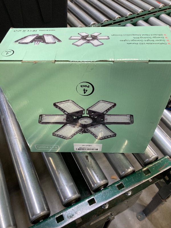 Photo 1 of Aoretic LED Garage Lights 4 Pack -180W, 18000LM 6500K Led Shop Light with 6+1 Deformable Panels, Basement Barn Light Garage Ceiling Lights, E26/E27 for Garages, Warehouse, Shop