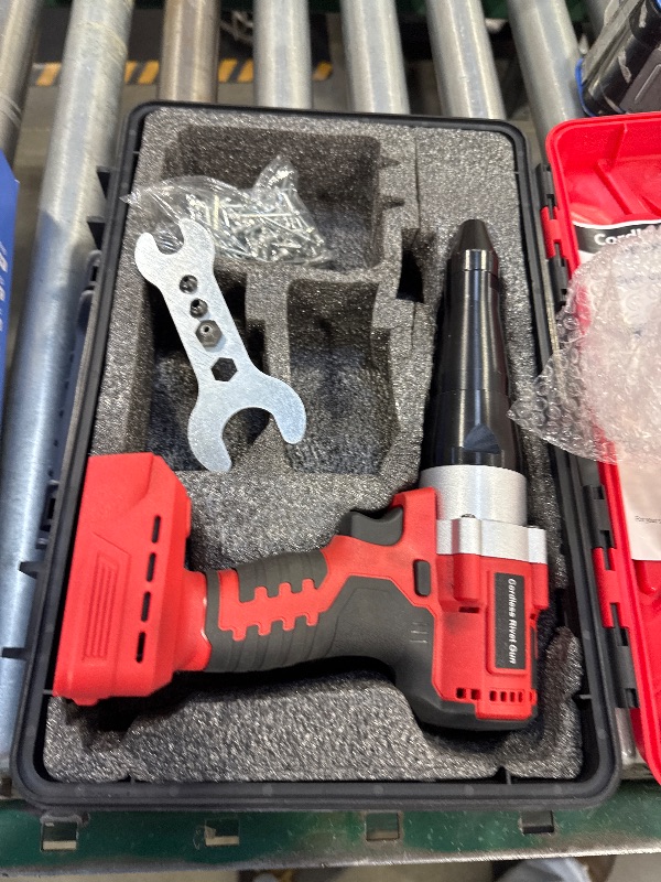 Photo 1 of Labfintom Cordless Rivet Gun Tool for Milwaukee 18V Max Battery, Brushless Electric Automatic Rivet Gun for Rivets 1/8'', 5/32'', 3/16", Led Light, for Metal, Plastic and Leather(No Battery)