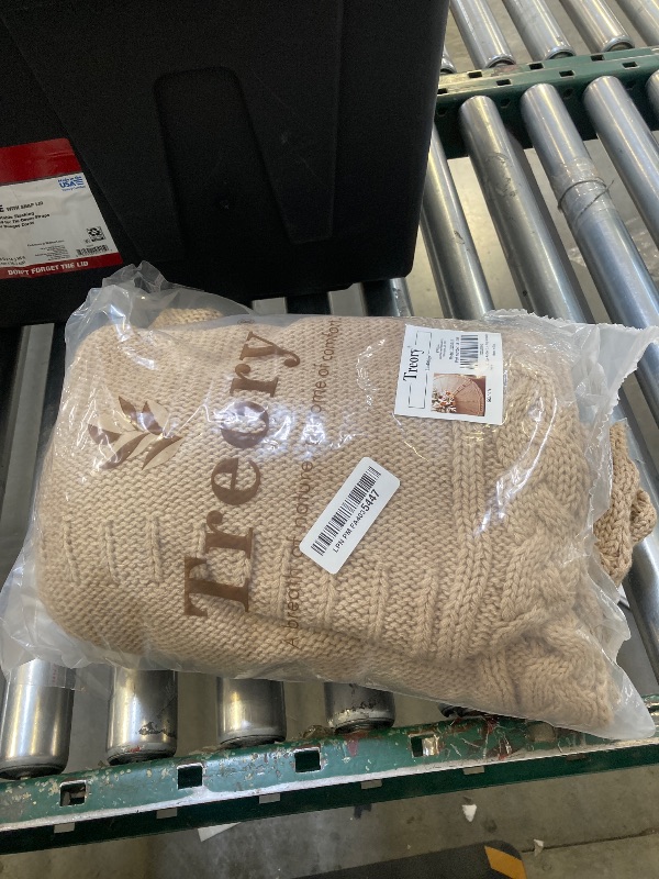 Photo 1 of 60 inch Christmas Tree Skirt: Large Tree Skirt for 9ft Tree, Braided Cable Knit Beige Tree Skirt, Vintage Tree Skirts, Rustic Farmhouse Christmas Decorations